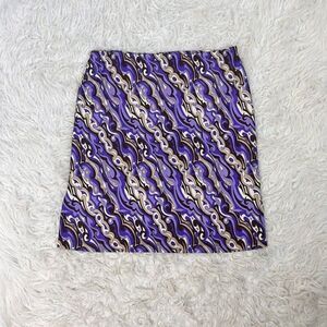 La Movers Womens Retro Mini Skirt Y2k Purple Abstract Bohemian Stretch Large